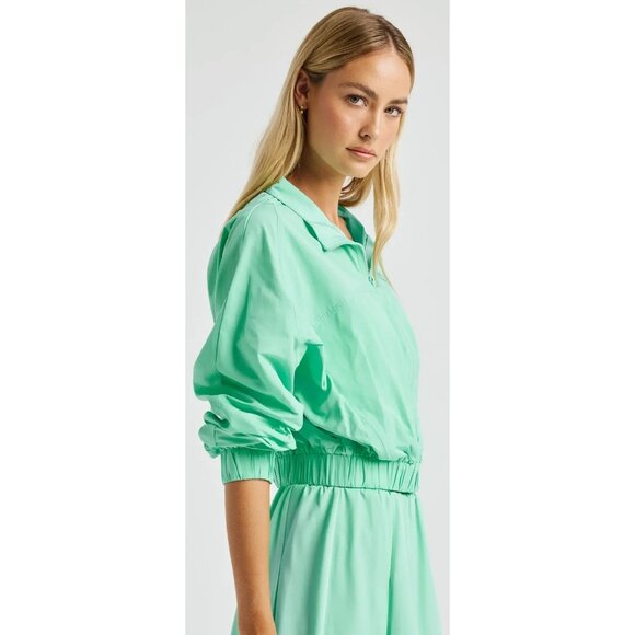 Year Of Ours YOS Windbreaker Cropped Lucite Mint Green S Zip Crop Jacket $128‎ - Picture 6 of 14